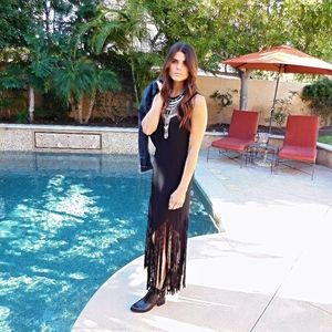 Black Fringe Maxi Dress